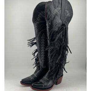 Sold out black rockem wear fringe cowgirl boots wide calf friendly